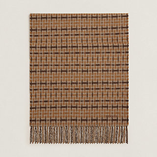 H Ecossais scarf - Brown | Hermès USA